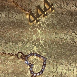 Angel number necklace and heart necklace